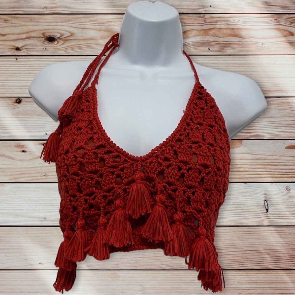 Tassel halter knit  